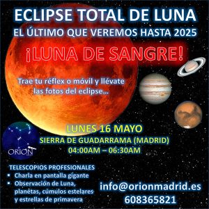 Eclipse total de luna 16 de mayo de 2022